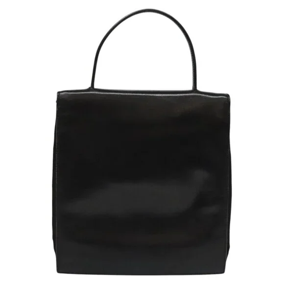 PRADA Hand Bag Nylon Leather Black Auth